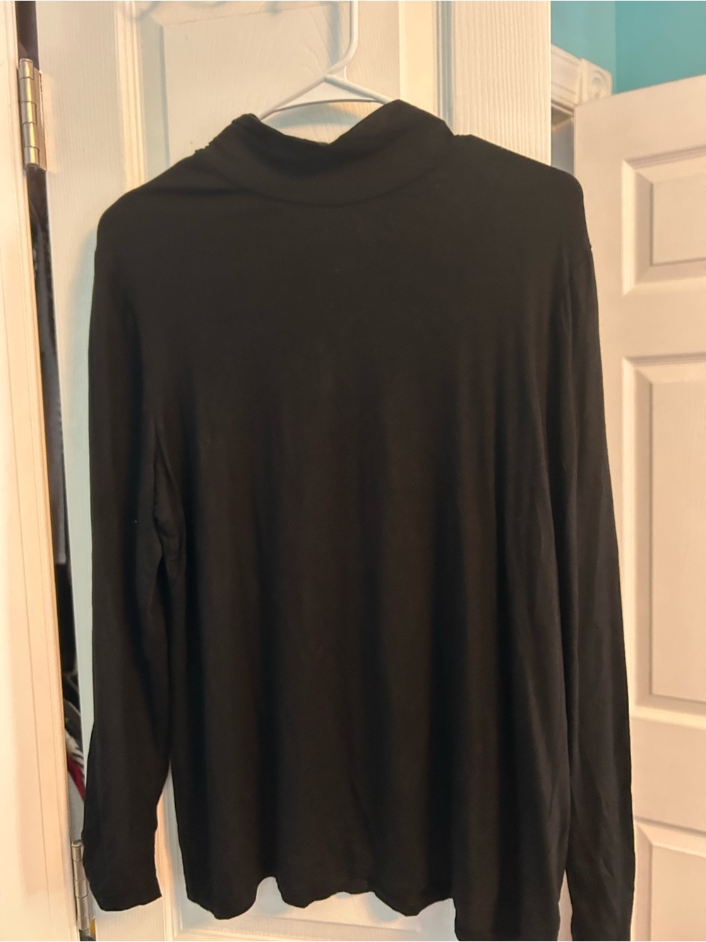 Chico's Black Long-Sleeve Turtleneck Top